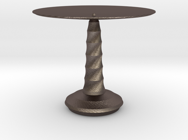 red cap table 2 in Polished Bronzed Silver Steel