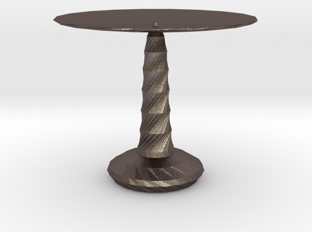 red cap table 3 in Polished Bronzed Silver Steel