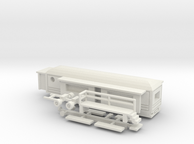 Wohnwagen rundes Dach - 1:160 (n scale) in White Natural Versatile Plastic