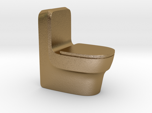 Toilet in Polished Gold Steel