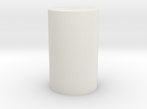 Solid Cylinder in White Natural Versatile Plastic