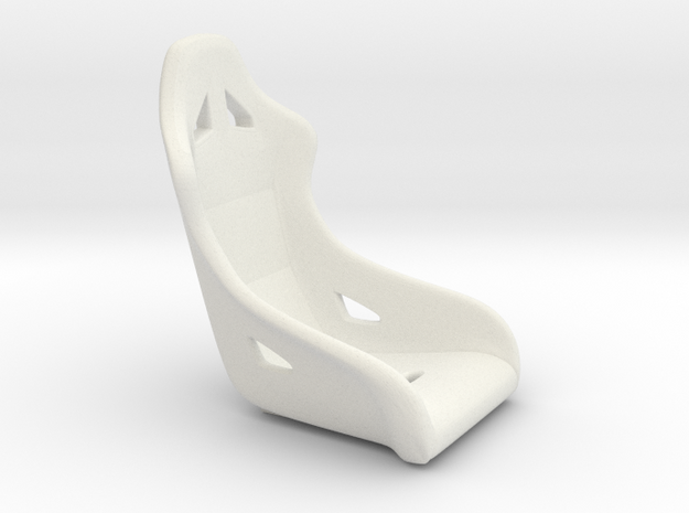 1/16 Scale Modern Racing Seat Single in White Natural Versatile Plastic