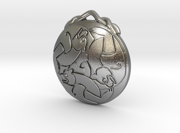 Merida's Keltic Bear Pendant in Natural Silver