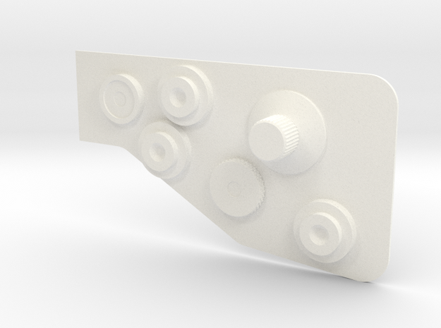 Bowcaster Left Knob Plate in White Processed Versatile Plastic