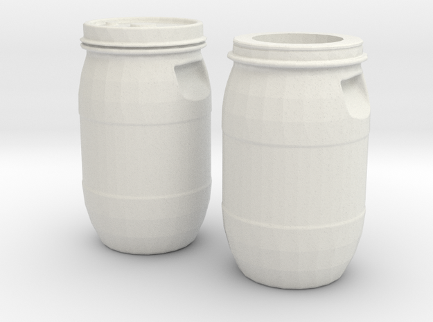 30 liter Drum Set in White Natural Versatile Plastic