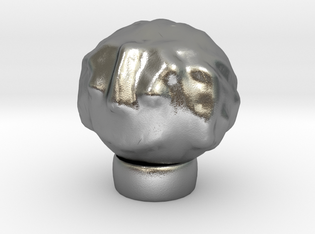Sculptris Head With Hair On Tinkercad Ring in Natural Silver