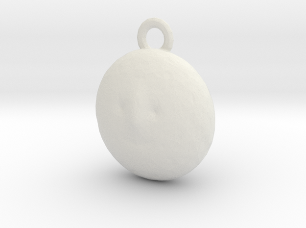Mr Moon Pendant version 2 in White Natural Versatile Plastic