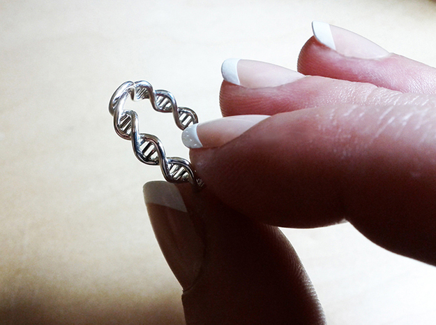 The Ring Of Life DNA Molecule Ring in Polished Silver: 5 / 49