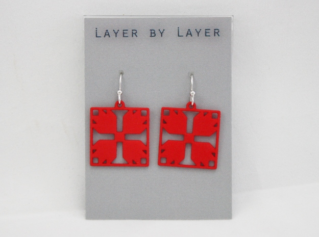 Bear Claw Earrings in Red Processed Versatile Plastic