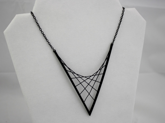 Parabolic Suspension Statement Necklace in Black Natural Versatile Plastic