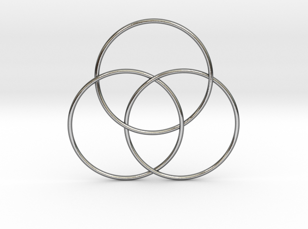 Trinity Circles in Polished Silver