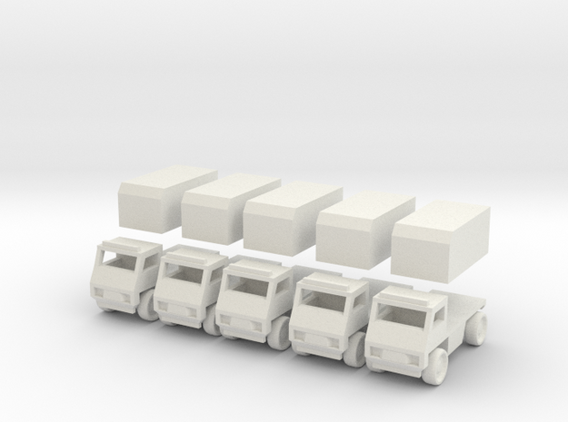 Civilian truck [ 5 Pack ] in White Natural Versatile Plastic