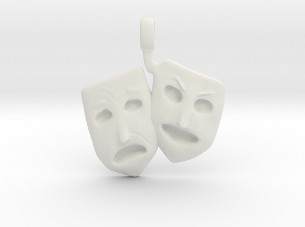 Theatre Faces Pendant in White Natural Versatile Plastic
