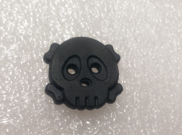 Cute Skull And Bones shirt button in Black Natural Versatile Plastic