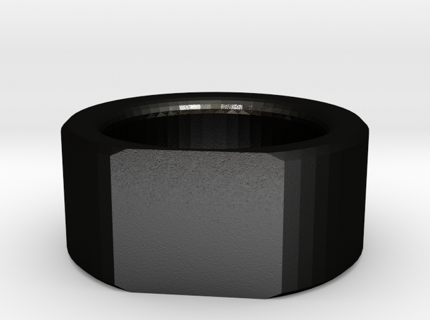 Flat-Faced Ring in Matte Black Steel