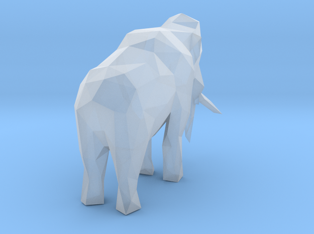 Low-poly Woolly Mammoth in Tan Fine Detail Plastic