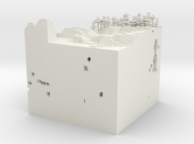 Slice Of Minecraft.obj in White Natural Versatile Plastic