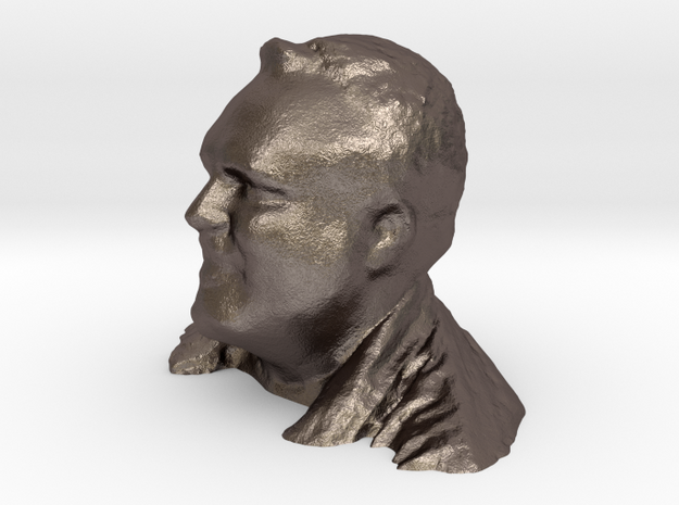 Michael's Head in Polished Bronzed Silver Steel