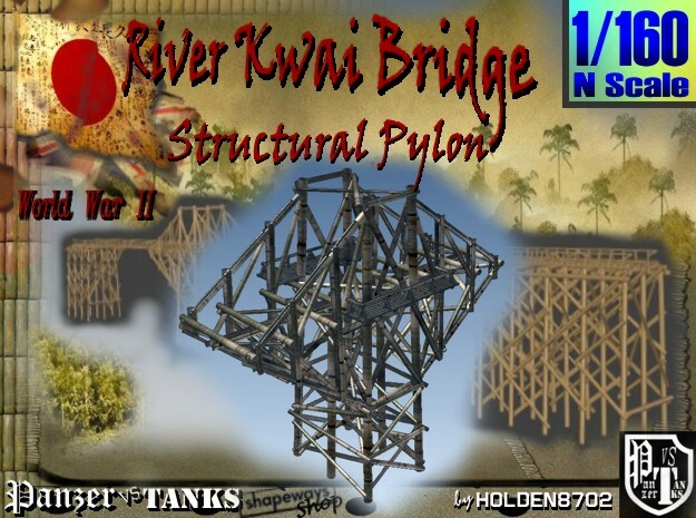 1-160 Bridge River Kwai Structural Pylon in White Natural Versatile Plastic