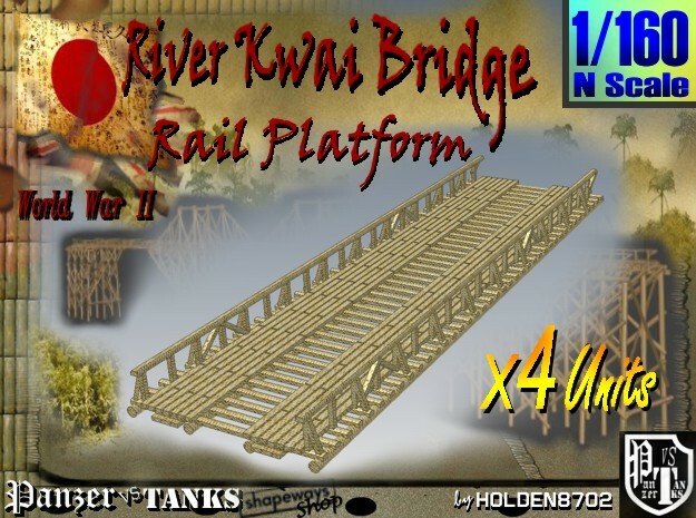 1-160 X4 Units Bridge River Kwai Platforms in White Natural Versatile Plastic