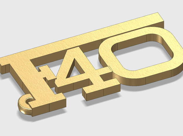 KEYCHAIN F40 LOGO in Polished Gold Steel