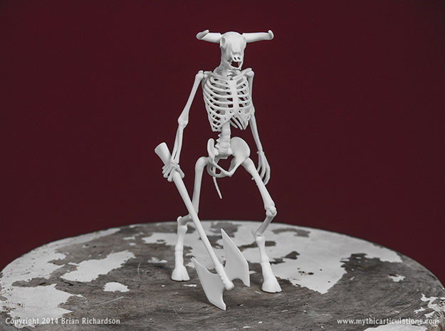 Minotaur Skeleton in White Natural Versatile Plastic