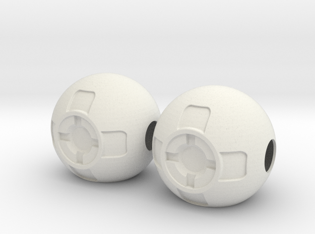 Thruster Ball Pair Disassembled in White Natural Versatile Plastic