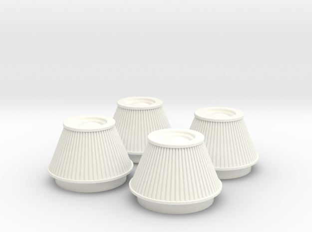 1/8 K&N Cone Style Air Filters TDR 4600 in White Processed Versatile Plastic