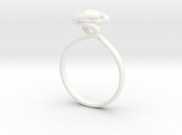 Torus Ring Size US 6 (16.5mm) in White Processed Versatile Plastic