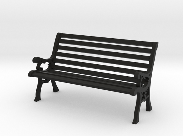 Park Bench 1:20 Scale in Black Natural Versatile Plastic
