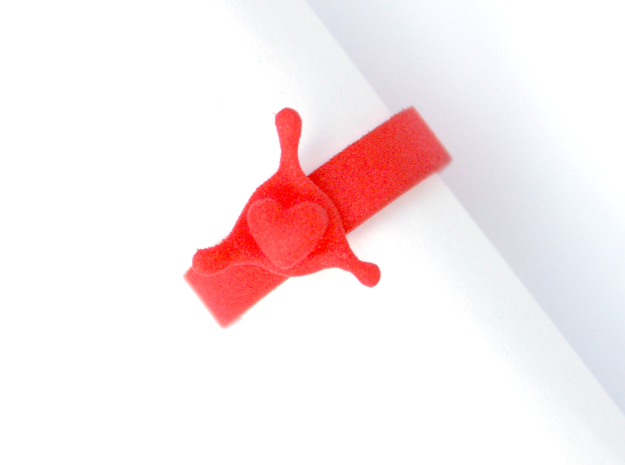 LoveSplash ring size 8 U.S. in Red Processed Versatile Plastic