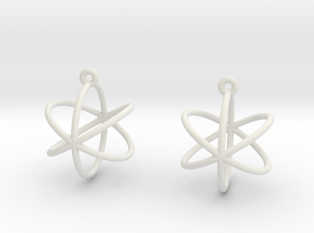Orbit Earrings in White Natural Versatile Plastic
