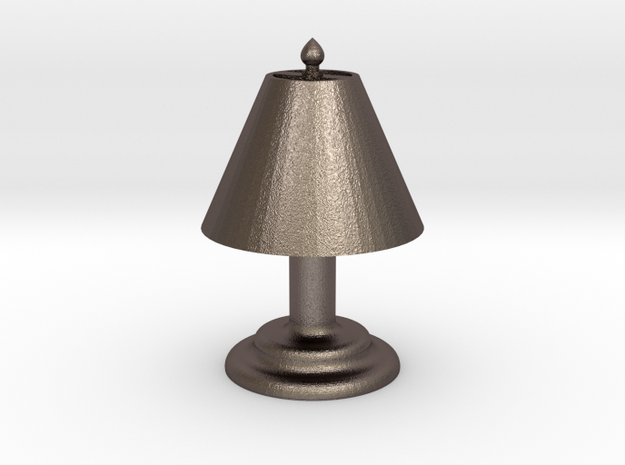 Desk Lamp 1.4" tall. in Polished Bronzed Silver Steel