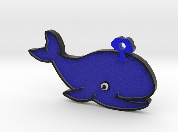 Blue Whale Keychain in Full Color Sandstone