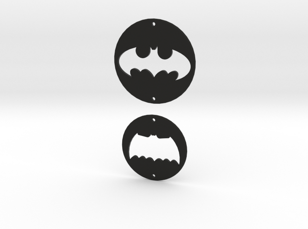 Batman Logo Charms 2 in Black Natural Versatile Plastic