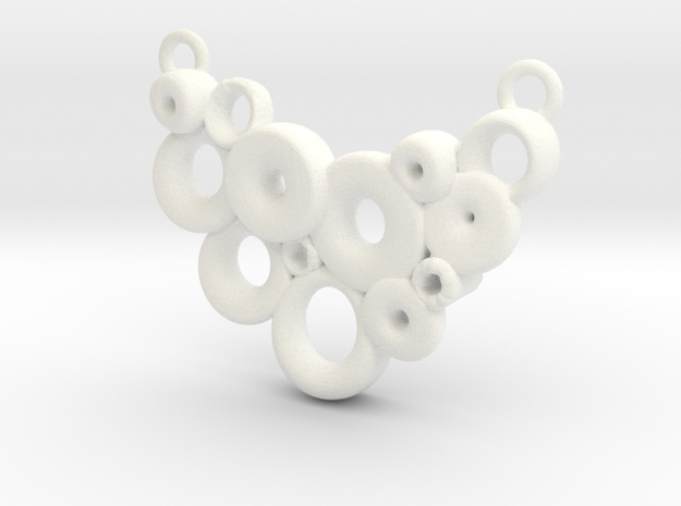 Bubble necklace in White Processed Versatile Plastic