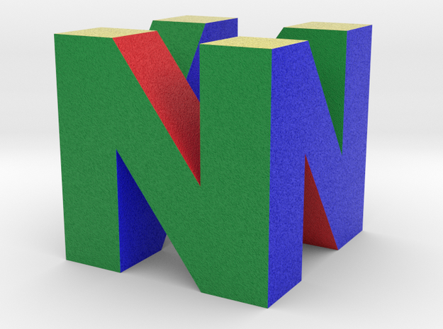 N64 Logo - 2" Cube Desk Object in Full Color Sandstone