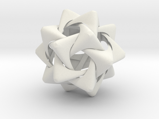 Compound of Five Rounded Tetrahedra in White Natural Versatile Plastic