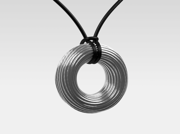 Twisted Ring Pendant - Part 1 in Polished Silver
