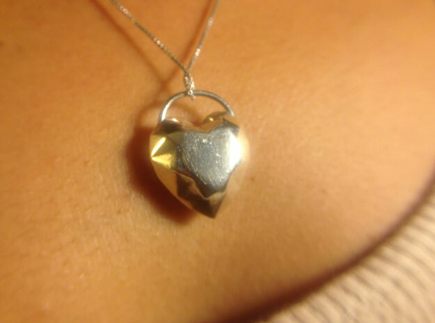 Large Heart Pendant for Necklace in Fine Detail Polished Silver