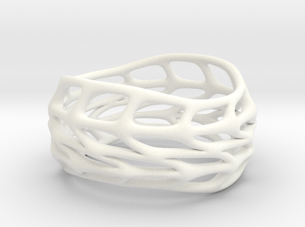 Panel Twist Hollow Ring (Sz 9) in White Processed Versatile Plastic