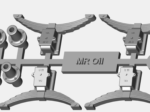 MR Oil Axleboxes, springs and buffers in Smooth Fine Detail Plastic