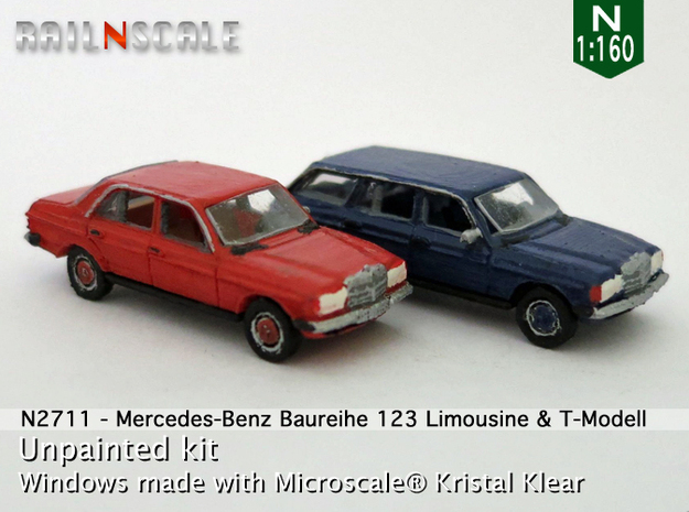SET 2x Mercedes-Benz W123 (N 1:160) in Tan Fine Detail Plastic