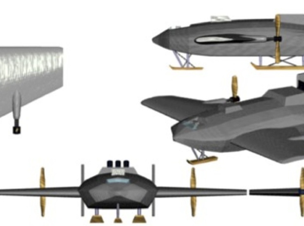 Torpedo Flyer 1:600 x8 in Tan Fine Detail Plastic