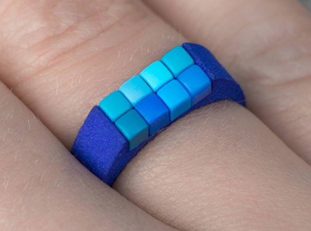 8-bit ring (US6/⌀16.5mm) in Blue Processed Versatile Plastic