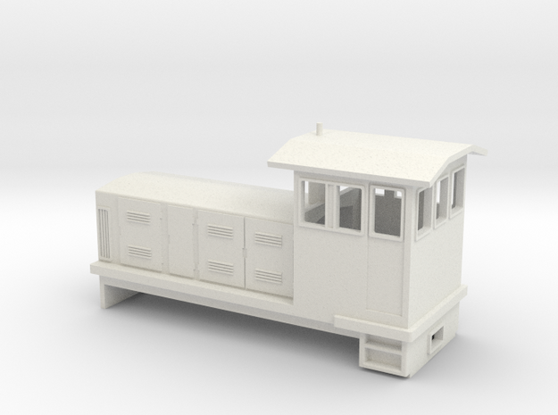 HOn30 Endcab Locomotive ("Phoebe") one p in White Natural Versatile Plastic