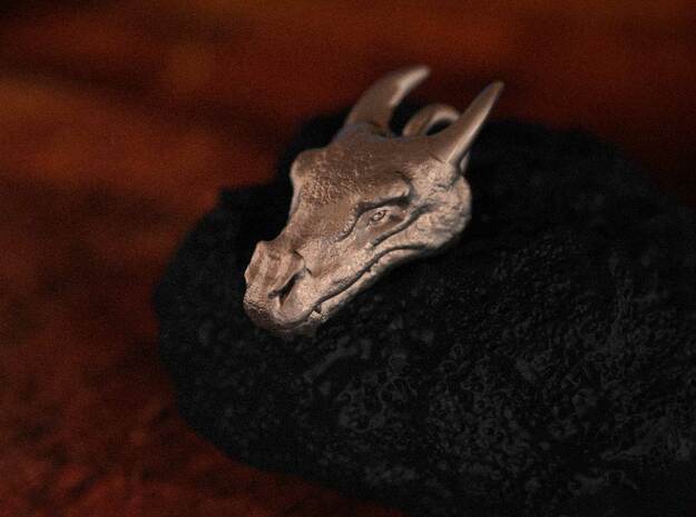 Dragon Head in Polished Bronzed Silver Steel