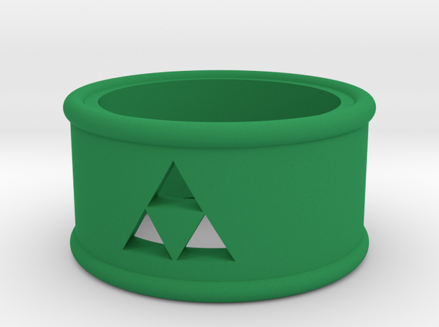 Triforce Cutout Band size 7 in Green Processed Versatile Plastic
