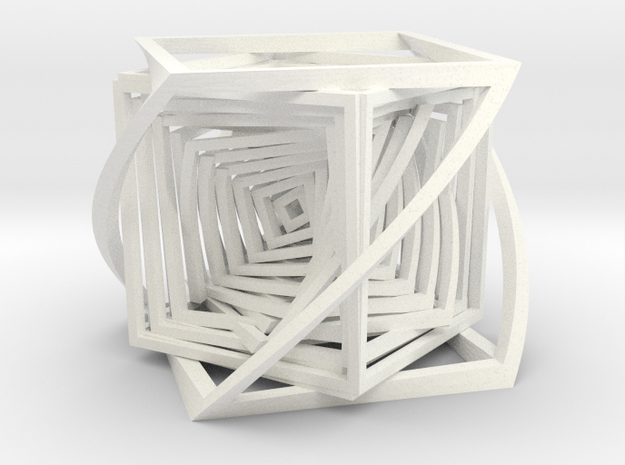The Bend Cube.  in White Processed Versatile Plastic