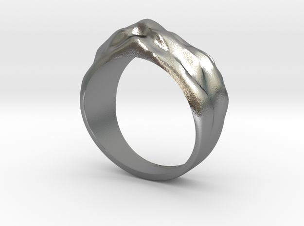 Sand Dune Ring in Natural Silver